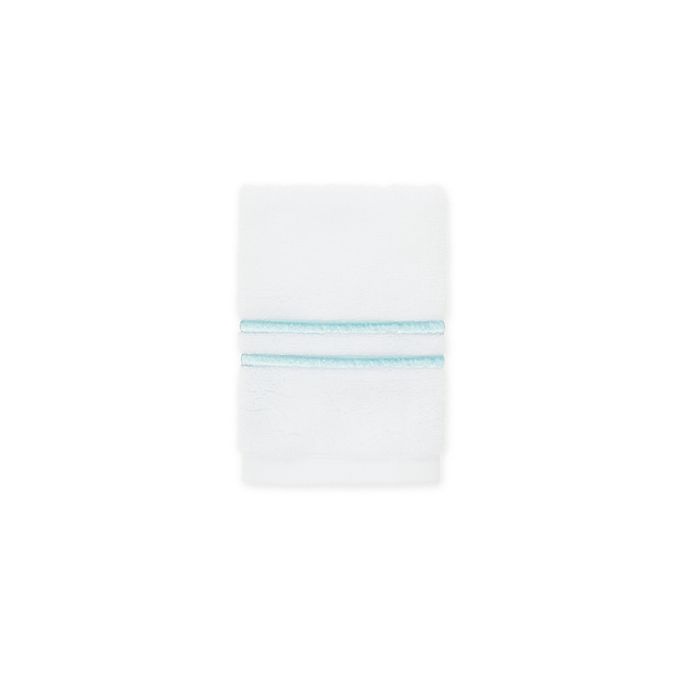 slide 1 of 1, Wamsutta Egyptian Cotton Striped Washcloth - Blue/White, 1 ct
