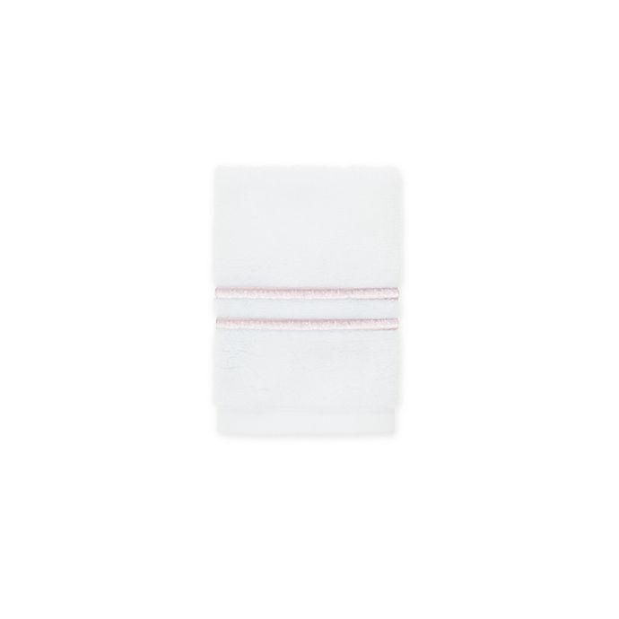 slide 1 of 9, Wamsutta Egyptian Cotton Striped Washcloth - Rose/Grey, 1 ct