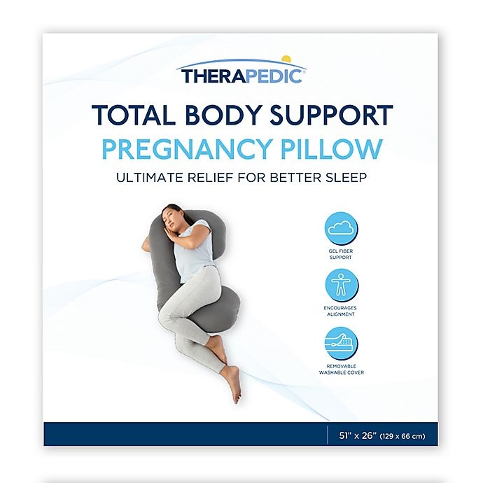 slide 6 of 7, Therapedic Pregnancy Pillow - Grey, 1 ct