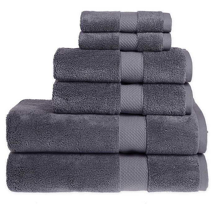 slide 1 of 1, Wamsutta Egyptian Cotton Bath Towels - Charcoal, 6 ct