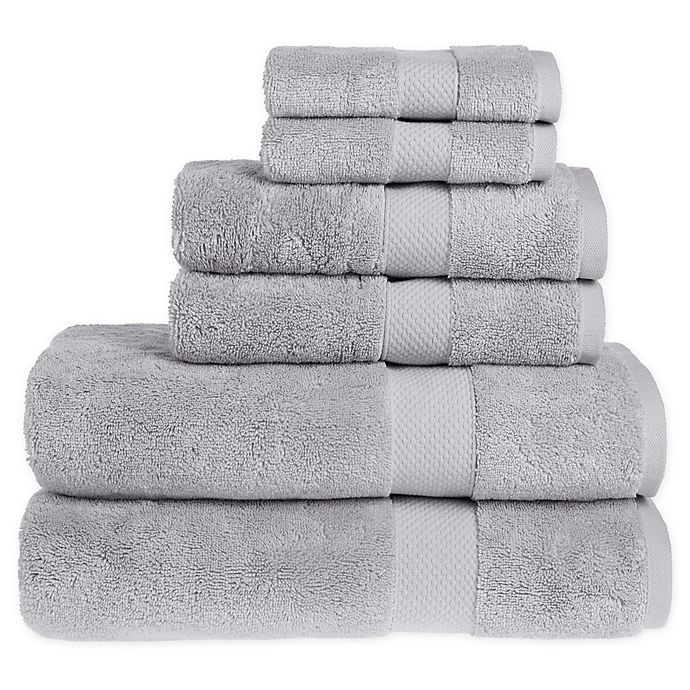 slide 1 of 1, Wamsutta Egyptian Cotton Bath Towels - Silver, 6 ct