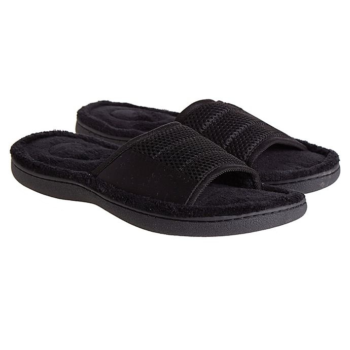 Brookstone Easy Care Small Men s Slide Slippers Black 1 ct Shipt