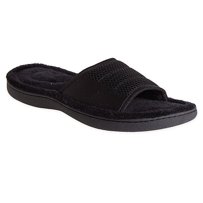 Brookstone Easy Care Small Men s Slide Slippers Black 1 ct Shipt