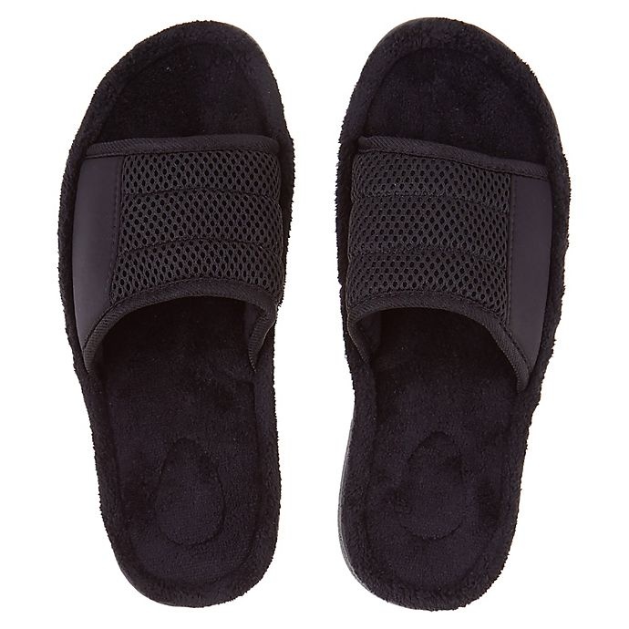 Brookstone Easy Care Small Men s Slide Slippers Black 1 ct Shipt