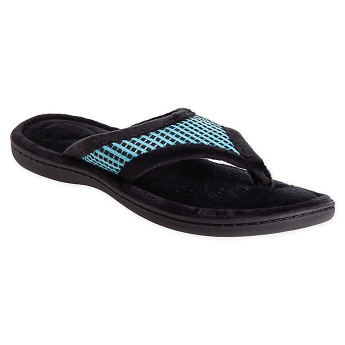 slide 3 of 3, Brookstone Small Thong Slippers - Aqua, 1 ct