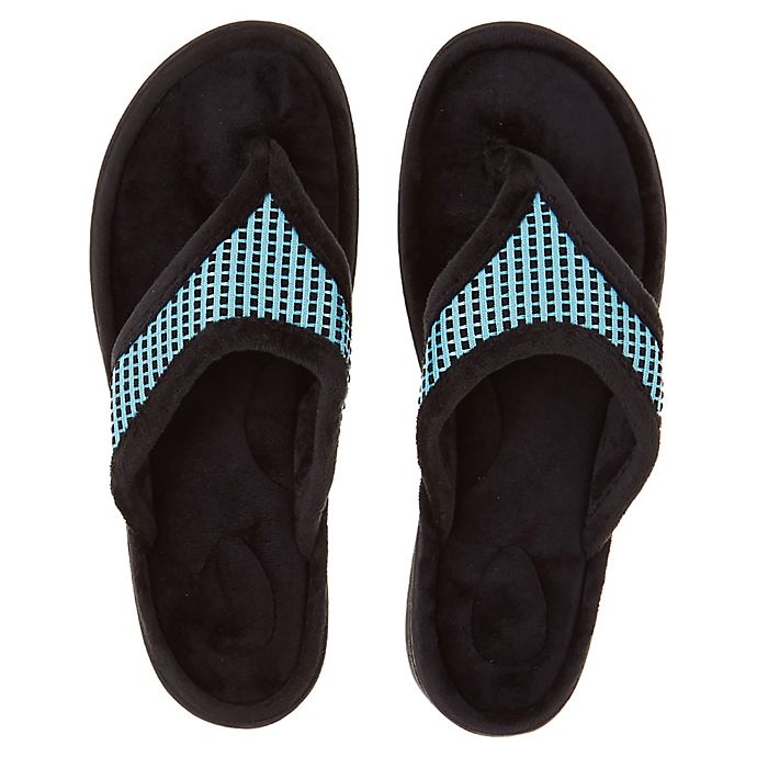 Brookstone Small Thong Slippers Aqua 1 ct Shipt