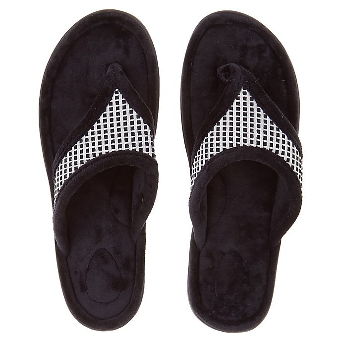 Brookstone Medium Thong Slippers Grey 1 ct Shipt