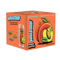 Halfday Peach Iced Tea, 12oz Cans, 4pk