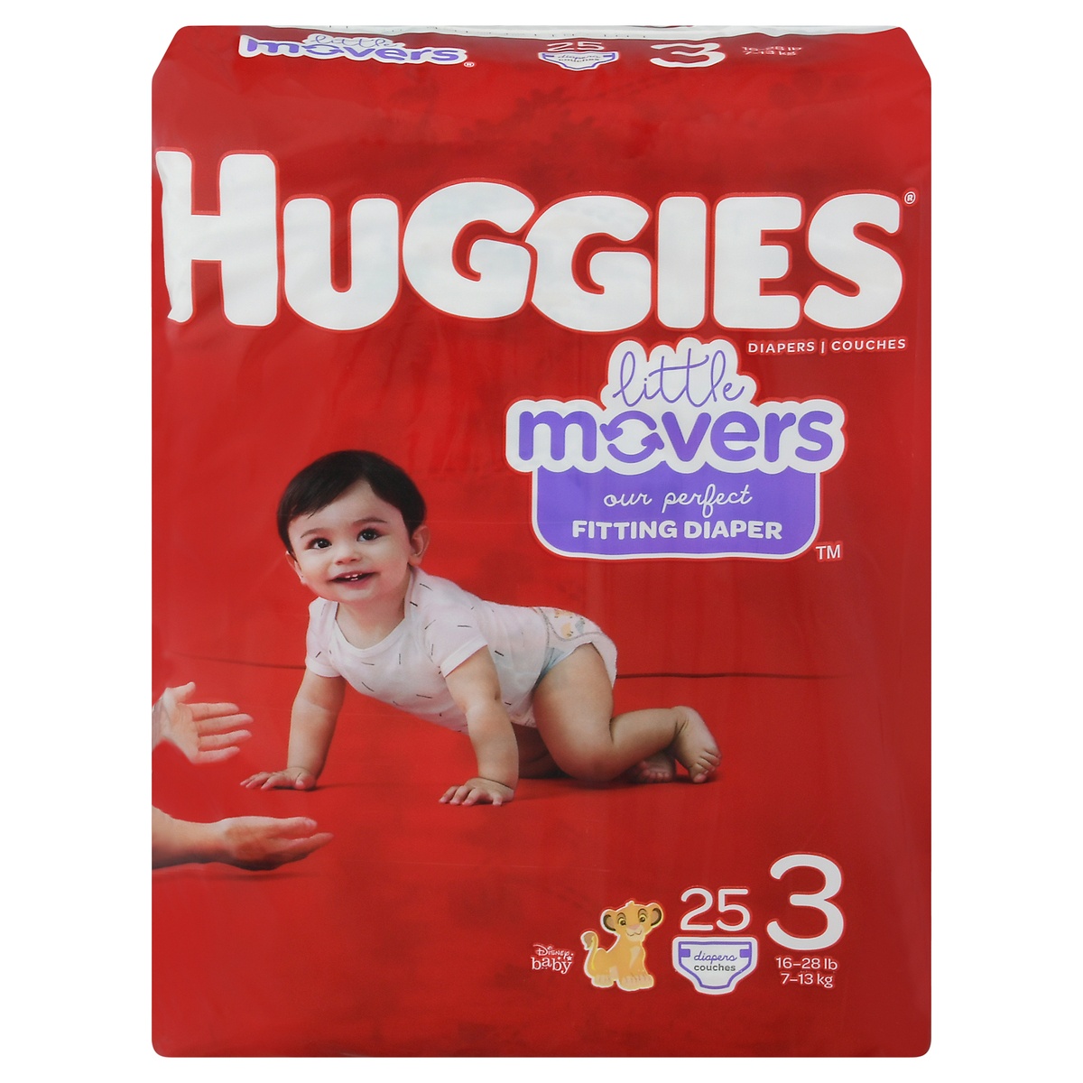slide 1 of 8, Huggies Little Movers Size 3 Diapers, 25 ct