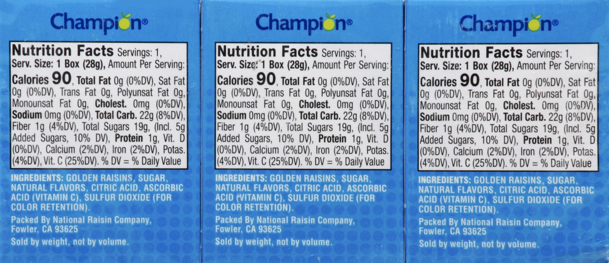 slide 4 of 6, Champion Golden Raisins, Sours, Fruit Splash, 6 ct