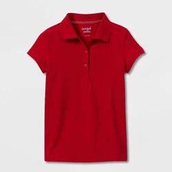 Girls' Short Sleeve Pique Uniform Polo Shirt - Cat & Jack™ Red M