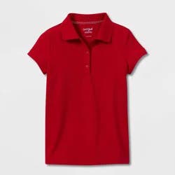 Girls' Short Sleeve Pique Uniform Polo Shirt - Cat & Jack™ Red M