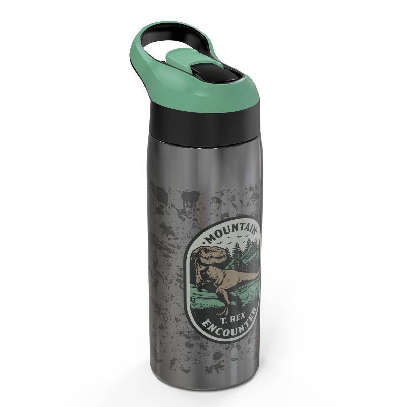 slide 4 of 6, Jurassic World 3 19oz Stainless Steel Double Wall Water Bottle - Zak Designs: Kids Dinosaur Drinkware, Dishwasher-Safe, 19 oz