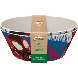 Zak Designs 'spidey and His Amazing Friends' 22oz 2pk Melamine and Bamboo Bowl Set: Kids Snack Bowls, Dishwasher-Safe