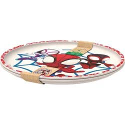 Zak Designs 'spidey and His Amazing Friends' 2pk 8" Melamine Bamboo Dining Plate Set