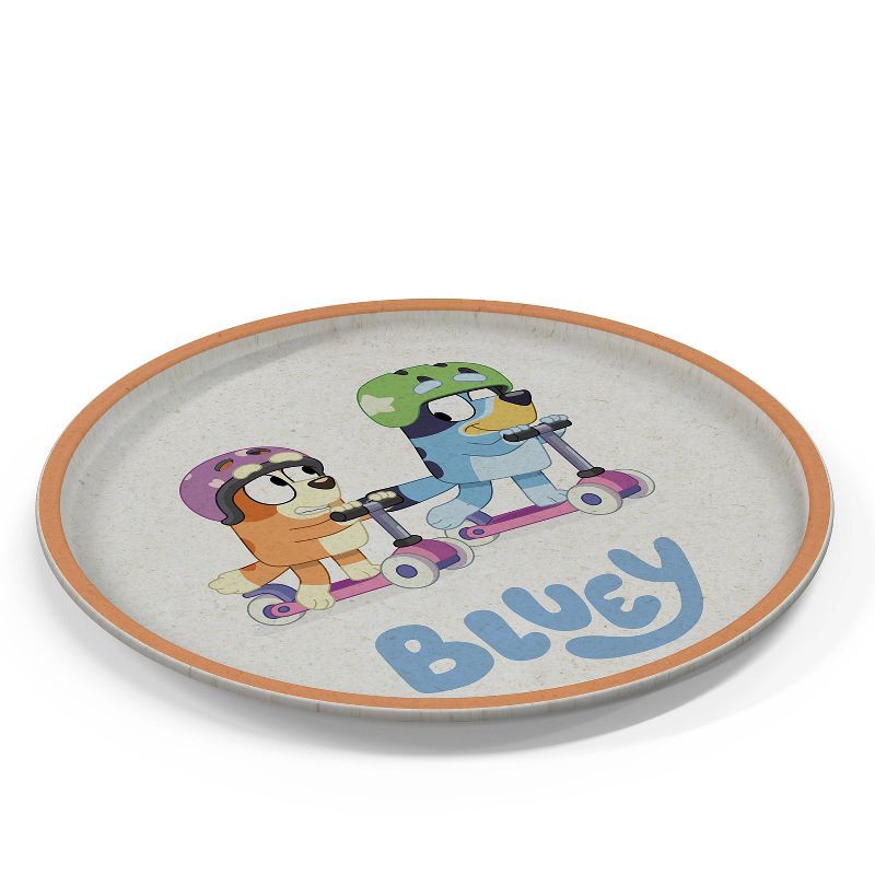 slide 1 of 4, Zak Designs 'Bluey' 2pk 8" Melamine Bamboo Dining Plate Set, 2 ct