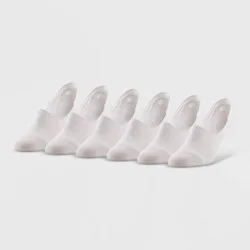 Peds Women's Mesh Striped 6pk Sport Cut Liner Socks - White 5-10: Breathable, Arch Support, Hidden Gel Heel Grip