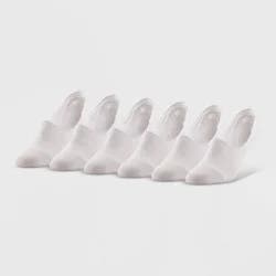 Peds Women's Mesh Striped 6pk Sport Cut Liner Socks - White 5-10: Breathable, Arch Support, Hidden Gel Heel Grip