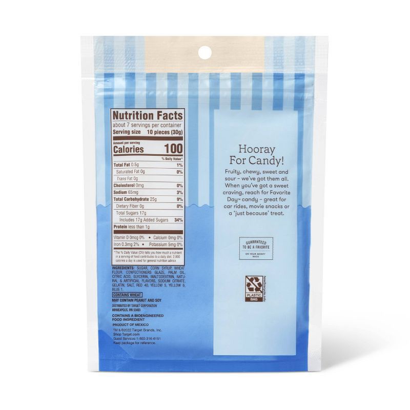 slide 3 of 3, Filled Mini Straws Sour Rainbow Assorted Flavors - 8oz - Favorite Day™, 8 oz