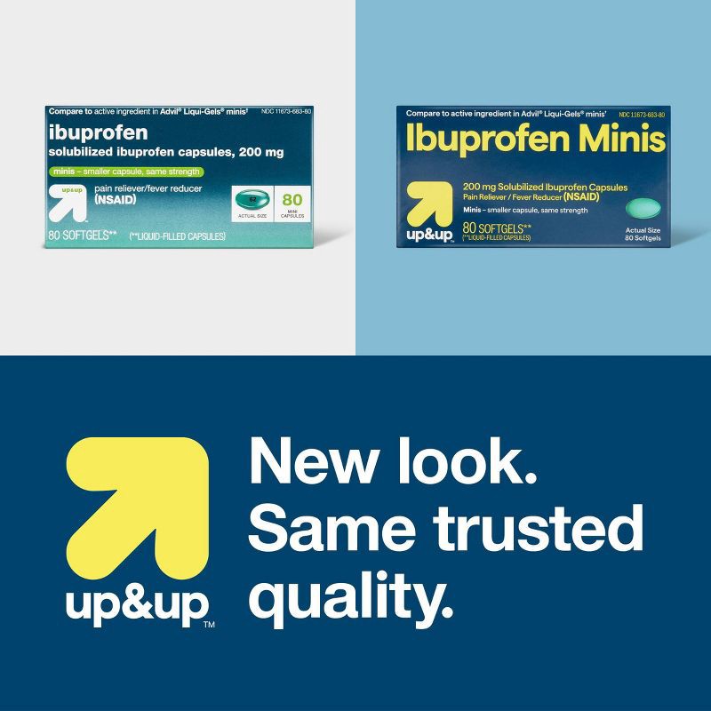 slide 6 of 6, Ibuprofen Mini Gelcaps (NSAID) - 80ct - up&up™, 80 ct