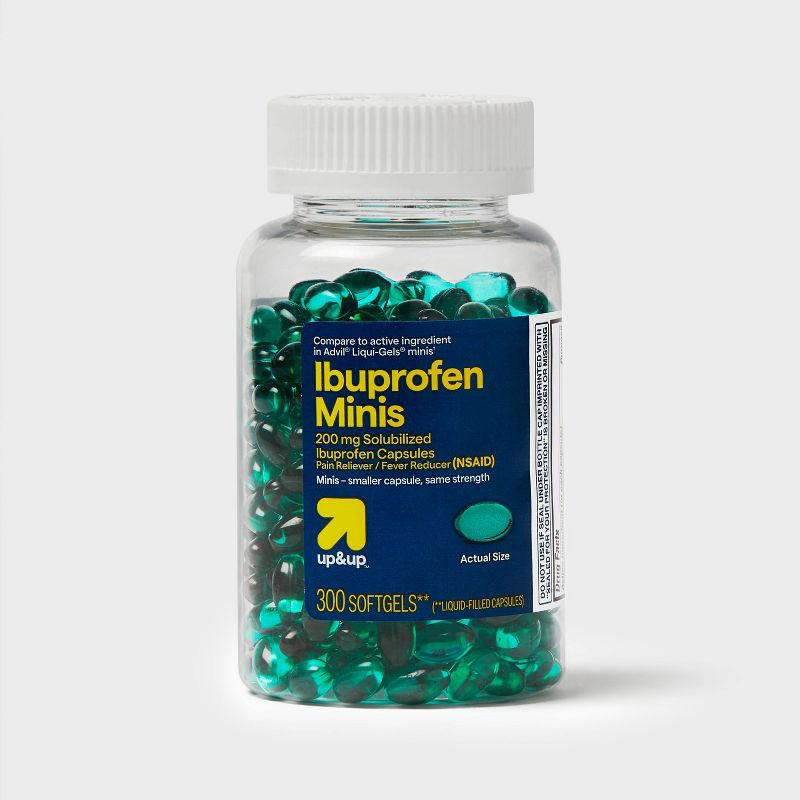 slide 1 of 3, Ibuprofen Mini Gelcaps (NSAID) - 300ct - up&up™, 300 ct