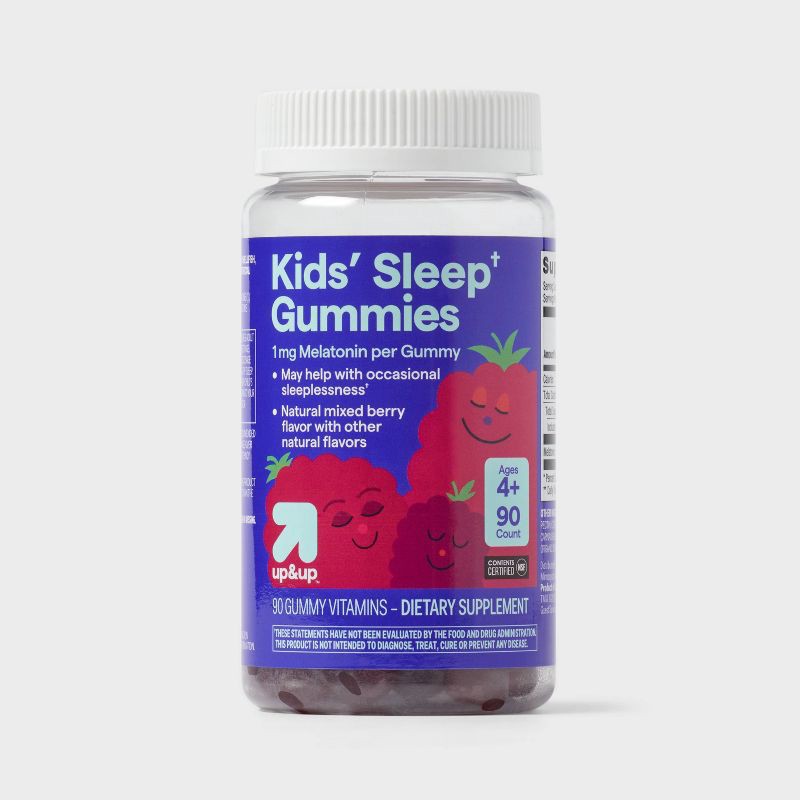 slide 1 of 4, Kids' Melatonin Sleep Aid Gummies - 90ct - up&up™, 90 ct