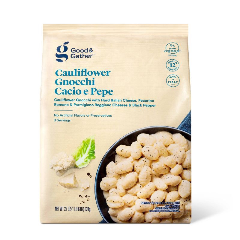 slide 1 of 3, Frozen Cauliflower Gnocchi Cacio e Pepe - 22oz - Good & Gather™, 22 oz