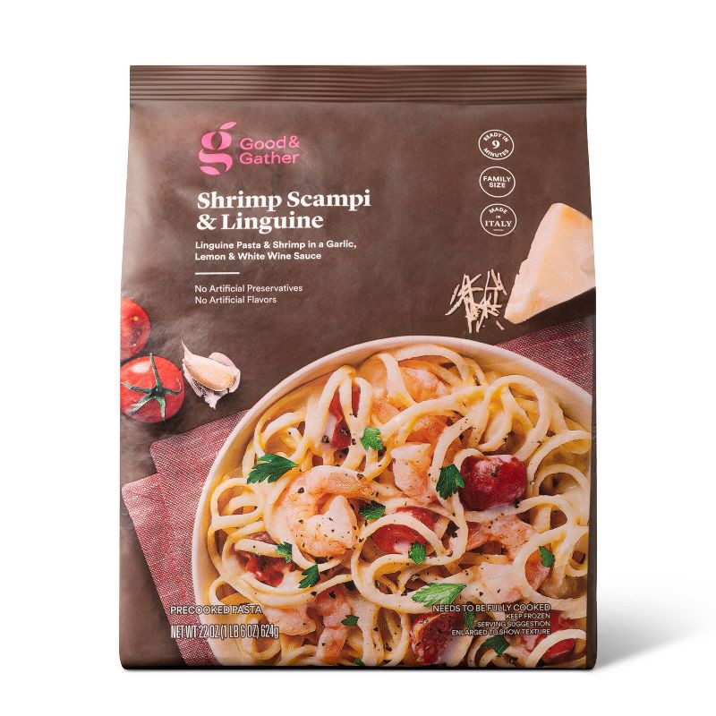 slide 1 of 3, Frozen Shrimp Scampi & Linguine - 22oz - Good & Gather™, 22 oz