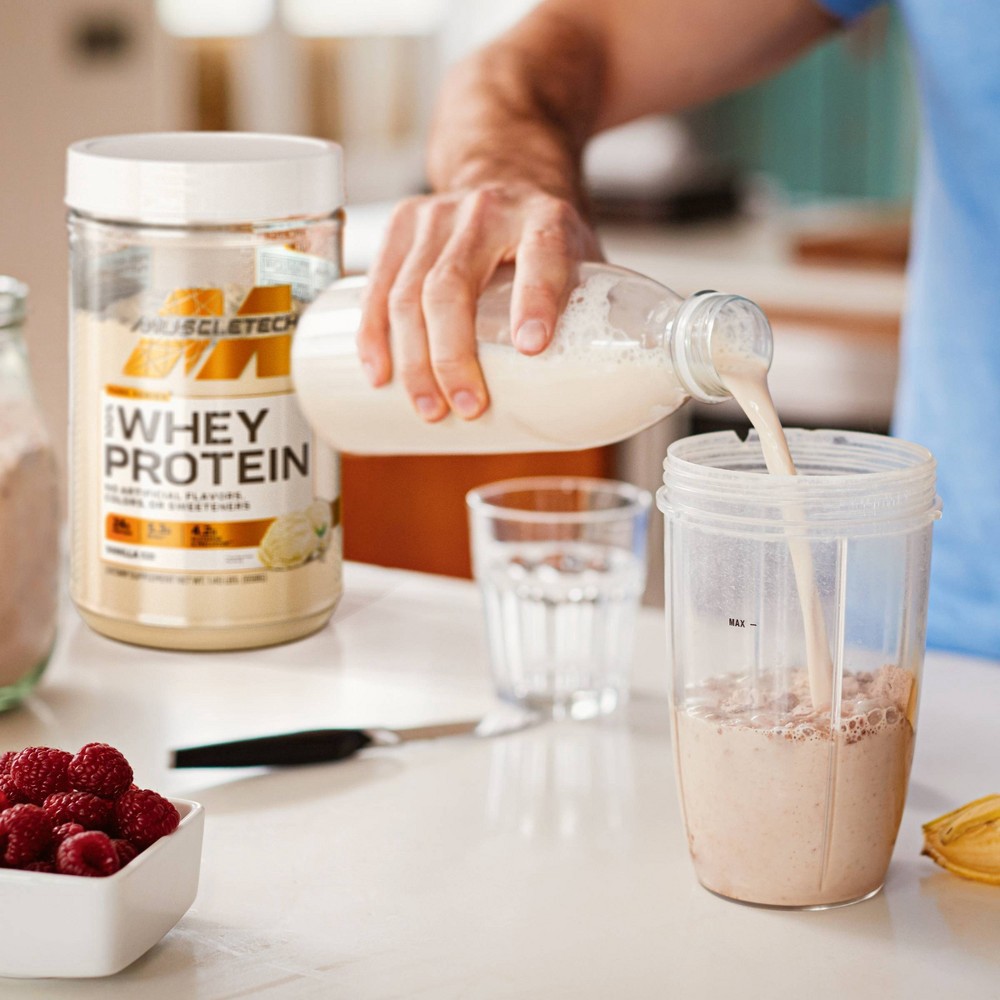 slide 2 of 4, MuscleTech Pure Series 100% Whey Protein Shake - Vanilla - 23.2oz, 23.2 oz