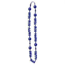 Navy Blue Happy New Year Disco Ball Necklace