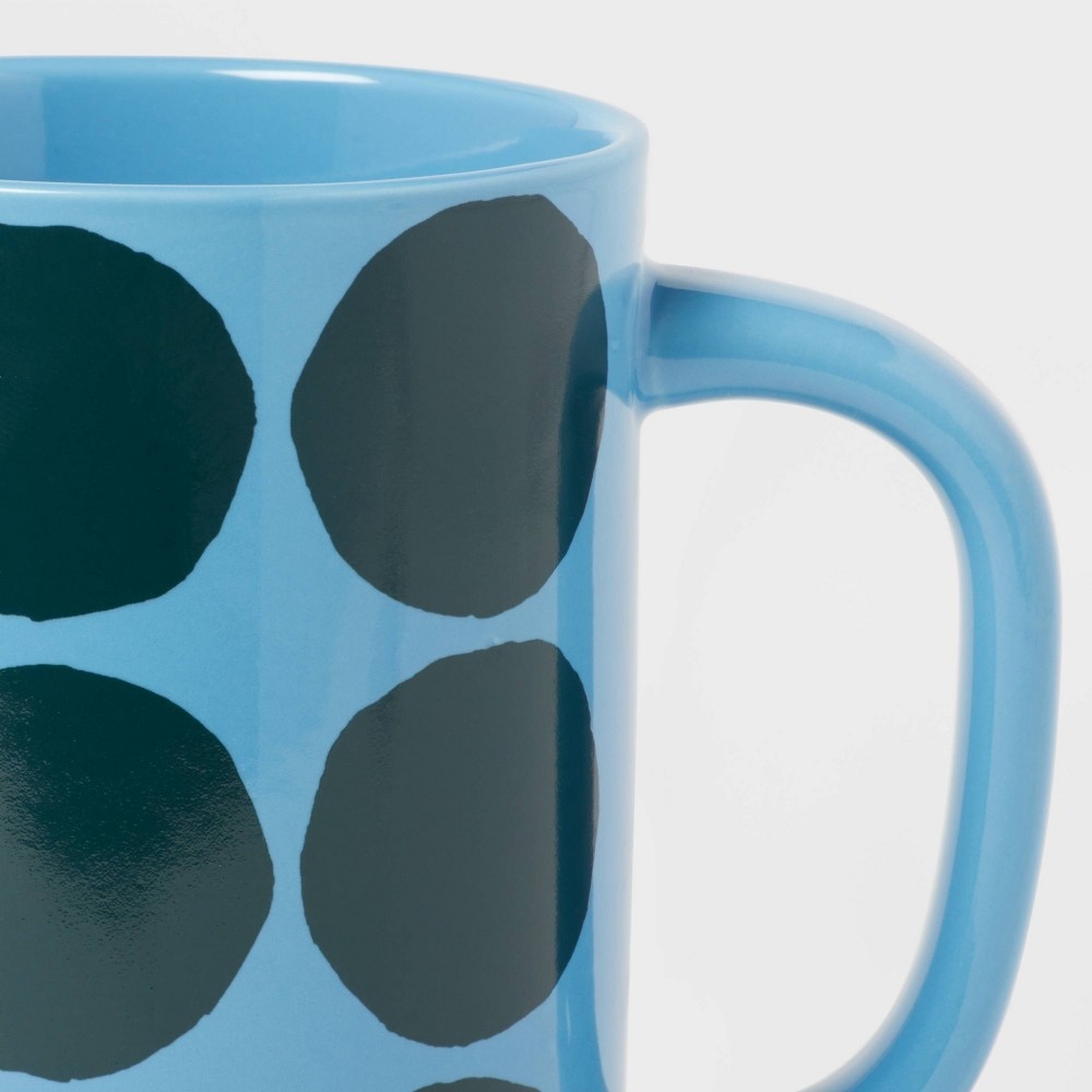 slide 3 of 3, 16oz Stoneware Green Dots Mug - Room Essentials, 16 oz