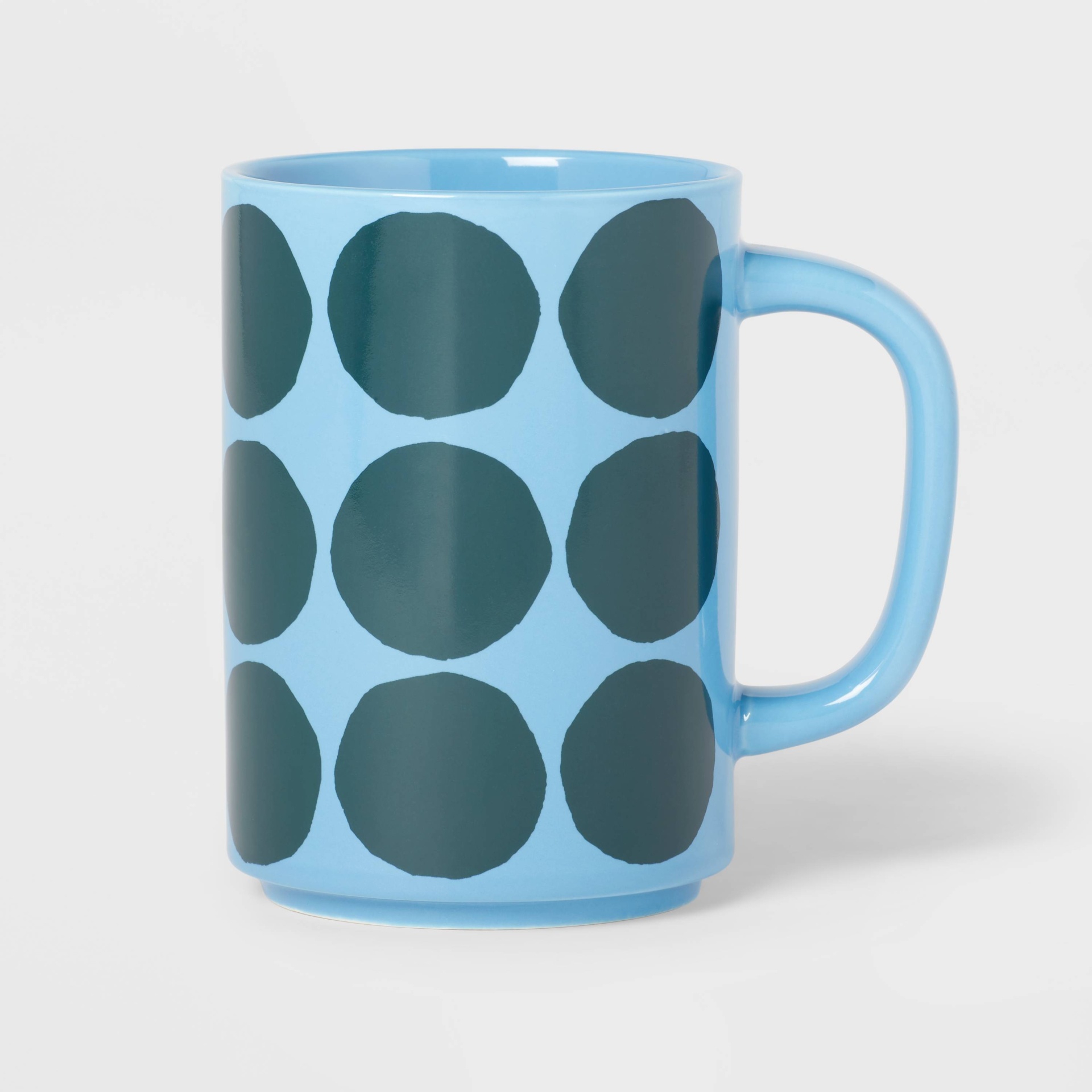 slide 1 of 3, 16oz Stoneware Green Dots Mug - Room Essentials, 16 oz