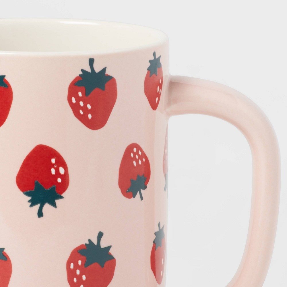 slide 3 of 3, 16oz Stoneware Strawberry Mug - Room Essentials, 16 oz