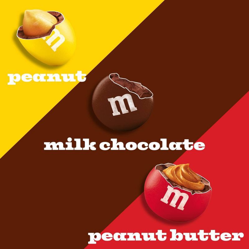 slide 3 of 9, M&M's Milk Chocolate, Peanut, And Peanut Butter Classic Chocolate Assortment Family Size Candy Mix Bag - 17.2oz, 17.2 oz
