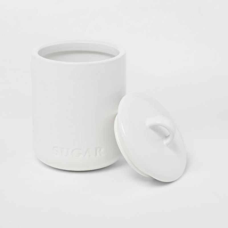 slide 3 of 3, 44oz Stoneware Hand Lettered Sugar Canister - Threshold™, 44 oz