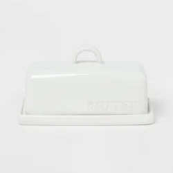Stoneware Hand Lettered Butter Dish - Threshold™