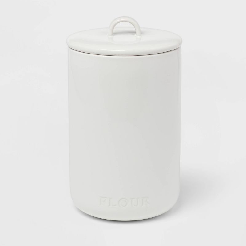 Flour Food Storage Canister White - Threshold 1 ct