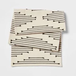 108" x 14" Cotton Modern Diamond Table Runner - Threshold™: Black Traditional Kitchen Decor, OEKO-TEX Certified