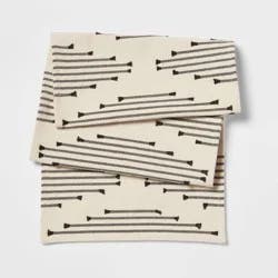 108" x 14" Cotton Modern Diamond Table Runner - Threshold™: Black Traditional Kitchen Decor, OEKO-TEX Certified