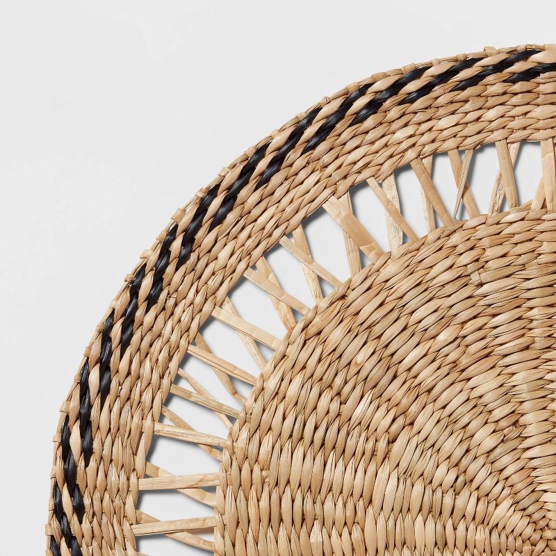 slide 4 of 4, Seagrass Black Border Charger - Threshold™: Round Traditional Placemat, Multicolor, 15" Diameter, Diamond Pattern, 1 ct