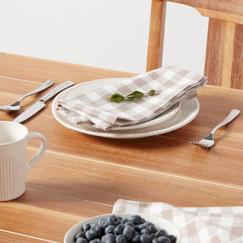 slide 2 of 3, 4pk Cotton Gingham Napkins - Threshold™: Traditional Check Pattern, 18"x18" Cloth, Machine Washable, OEKO-TEX Certified, 4 ct