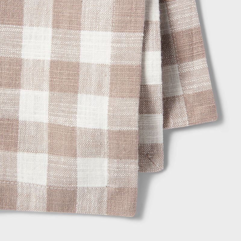 slide 3 of 3, 4pk Cotton Gingham Napkins - Threshold™: Traditional Check Pattern, 18"x18" Cloth, Machine Washable, OEKO-TEX Certified, 4 ct
