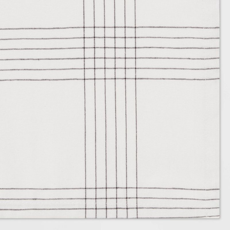 slide 3 of 3, 84" x 60" Cotton Open Plaid Tablecloth Black - Threshold™: Traditional Rectangle, Machine Wash, Summer Decor, 1 ct