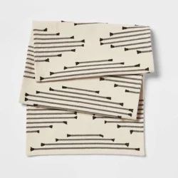 72" x 14" Cotton Modern Diamond Table Runner - Threshold™: Traditional Black Kitchen Decor, OEKO-TEX Certified