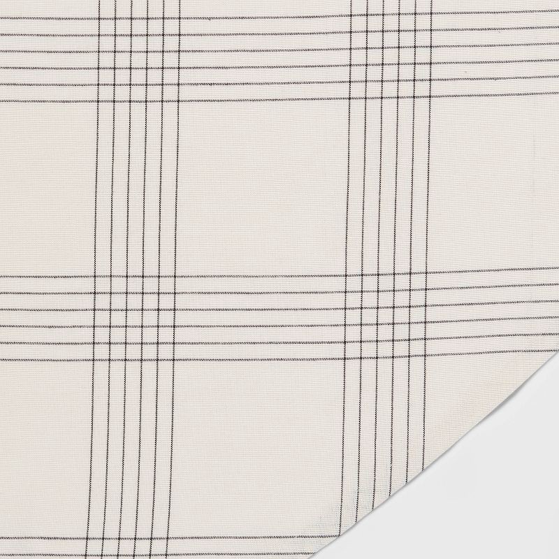 slide 1 of 2, 70" Cotton and Polyester Blend Open Plaid Round Tablecloth Black - Threshold™: Classic Summer Tablecloth, Machine Washable, 1 ct
