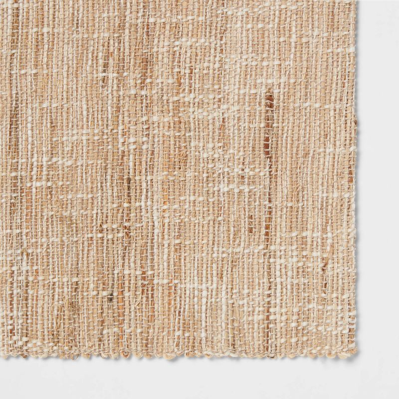 slide 3 of 3, Hemp Natural Ramie Placemat - Threshold™: Rectangle Basket Weave, Spot Clean, Dining Table Accessory, 19"x14", 1 ct
