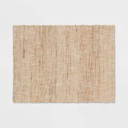 Hemp Natural Ramie Placemat - Threshold™: Rectangle Basket Weave, Spot Clean, Dining Table Accessory, 19"x14"