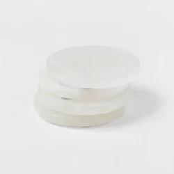 4pk Marble Alabaster Coasters - Threshold™: Stone Drink Coasters, Traditional Style, Spot Clean, 10.16cm, Set of 4
