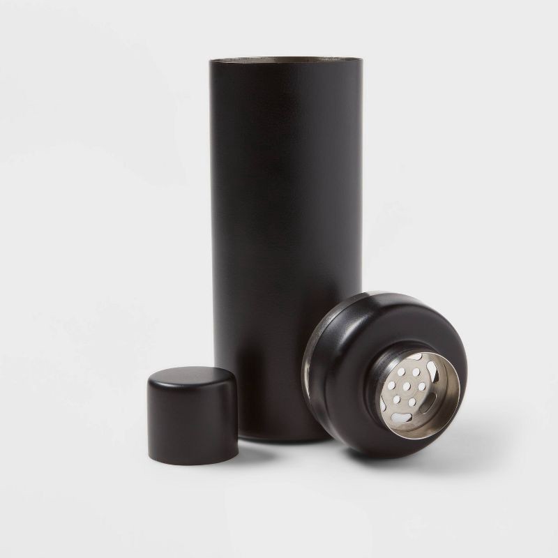 slide 3 of 4, 22oz Metal Cocktail Shaker Black - Threshold™: Stainless Steel Barware, Powder-Coated Finish, 25oz Capacity, 22 oz, 25 oz