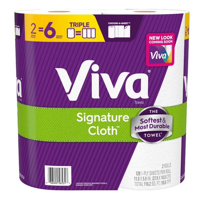 slide 2 of 10, Viva Signature Cloth Choose-A-Sheet Paper Towels - 2 Triple Rolls, 1 ct